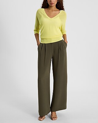 Sheer V-Neck Banded Bottom SoHo Sweater
