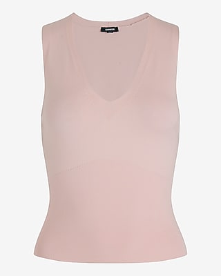 Silky Soft Fitted V-Neck Sweater Tank