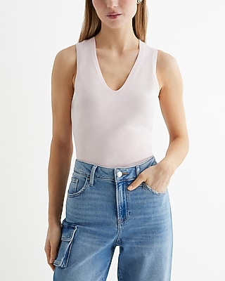 Silky Soft Fitted V-Neck Sweater Tank