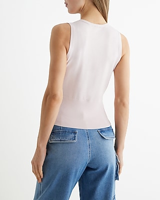 Silky Soft Fitted V-Neck Sweater Tank