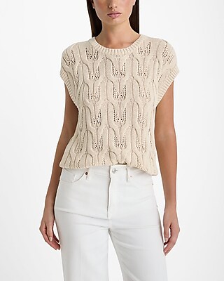 Cable Knit Crew Neck Sweater Vest