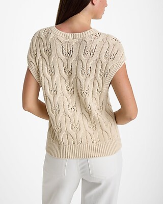 Cable Knit Crew Neck Sweater Vest