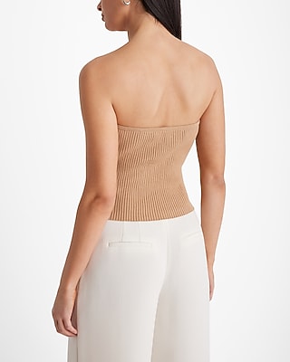 Ribbed Strapless Sweater Tube Top
