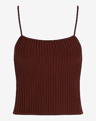 Fitted Ribbed Square Neck Sweater Cami