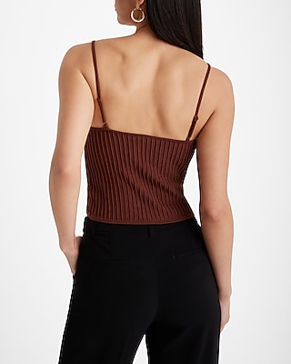 Fitted Ribbed Square Neck Sweater Cami