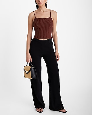 Fitted Ribbed Square Neck Sweater Cami