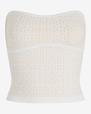 Textured Pattern Strapless Sweater Tube Top