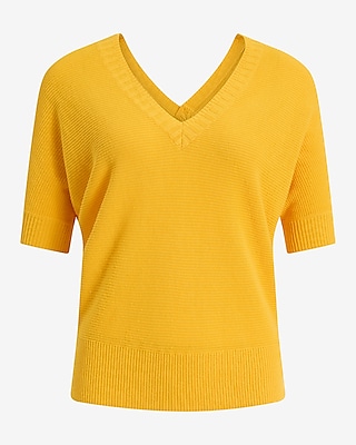 Linen-Blend V-Neck Short Sleeve SoHo Sweater