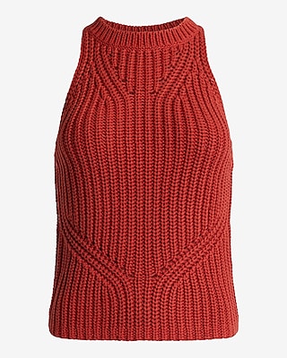 Textured High Neck Sweater Tank