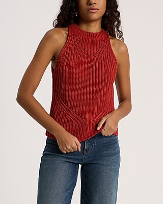 Textured High Neck Sweater Tank