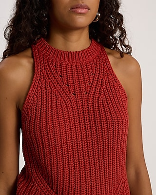 Textured High Neck Sweater Tank