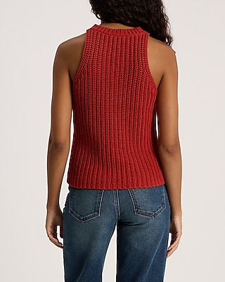 Textured High Neck Sweater Tank