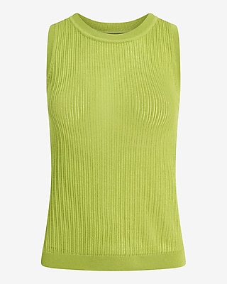 Sheer Ribbed Sweater Tank
