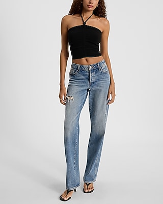 Ruched Knot Halter Neck Sweater Tank