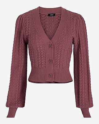 Cable Knit V-Neck Cardigan