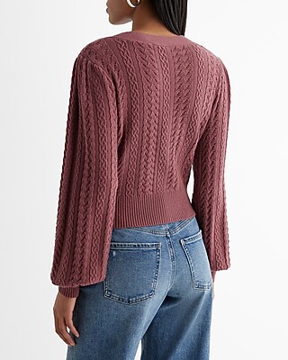Cable Knit V-Neck Cardigan