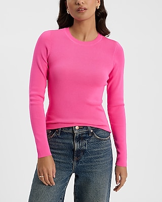 Silky Soft Fitted Ribbed Crew Neck Sweater