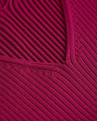 Silky Soft Fitted Ribbed Double V-Neck Sweater