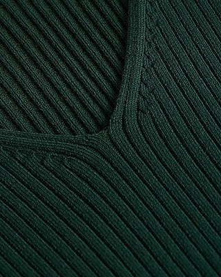 Silky Soft Fitted Ribbed Double V-Neck Sweater