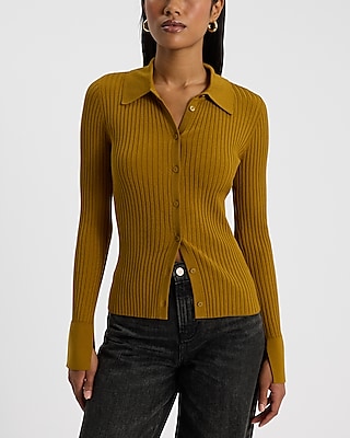 Silky Soft Fitted Ribbed Sweater Shirt