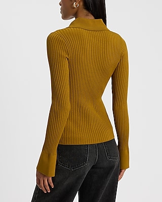 Silky Soft Fitted Ribbed Sweater Shirt