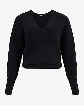 Ribbed V-Neck Banded Bottom SoHo Sweater