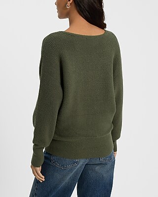 Ribbed V-neck Banded Bottom Soho Sweater | Express