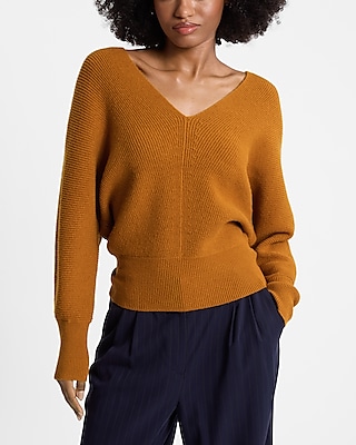 Ribbed V-Neck Banded Bottom SoHo Sweater