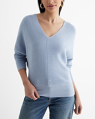 Ribbed V-Neck Banded Bottom SoHo Sweater