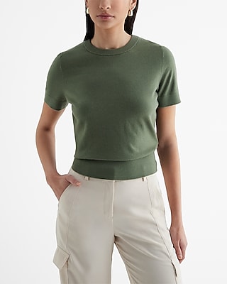 Skimming Crew Neck Short Sleeve Sweater