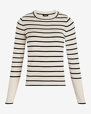 FEB TEST LS FITTED CREW STRIPE 9613839:STRIPE-BLACK:M