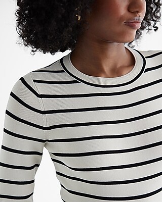 FEB TEST LS FITTED CREW STRIPE 9613839:STRIPE-BLACK:M