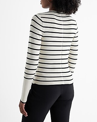 FEB TEST LS FITTED CREW STRIPE 9613839:STRIPE-BLACK:M