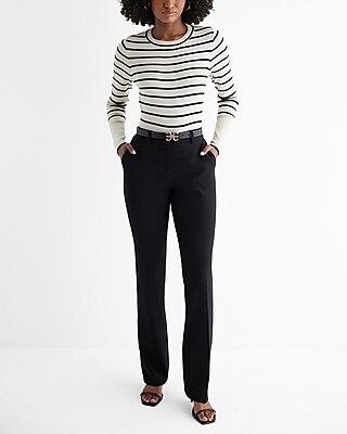 FEB TEST LS FITTED CREW STRIPE 9613839:STRIPE-BLACK:M