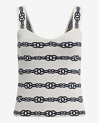 Chain Pattern Sweetheart Sweater Tank