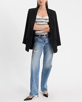 Chain Pattern Sweetheart Sweater Tank