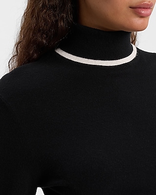 Tipped Cropped Turtleneck Sweater