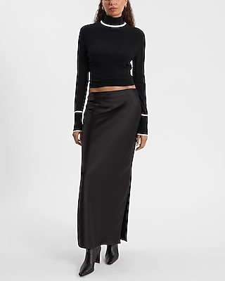 Tipped Cropped Turtleneck Sweater