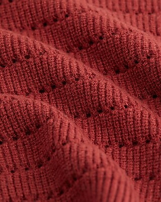 Open Stitch Crew Neck Cropped Sweater