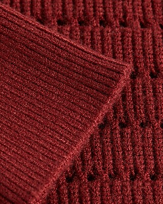 Open Stitch Crew Neck Cropped Sweater