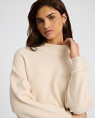 Mock Neck Dolman Sleeve Cropped Sweater | Express