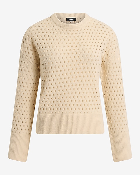 Open Stitch Crew Neck Sweater | Express Open Stitch Crew Neck Sweater | Express