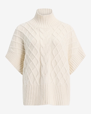 Cable Knit Turtleneck Oversized Sweater Vest - image 5
