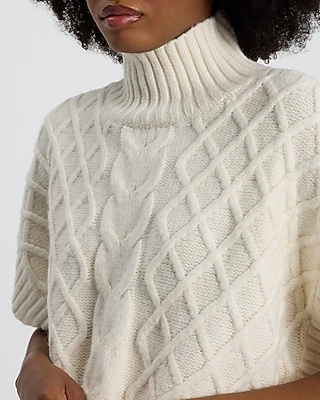 Cable Knit Turtleneck Oversized Sweater Vest - image 2