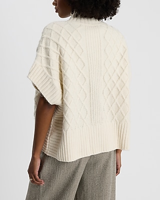 Cable Knit Turtleneck Oversized Sweater Vest - image 3