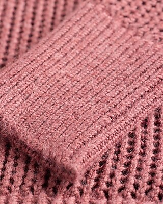 Easy Stitched Lace Up Mock Neck Sweater