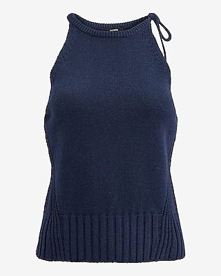 High Neck Bow Sweater Tank