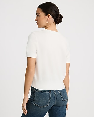 Airy Soft Skimming Short Sleeve Sweater