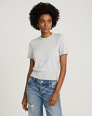 Airy Soft Skimming Short Sleeve Sweater