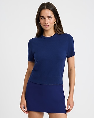 Skimming Short Sleeve Sweater Airy Soft
